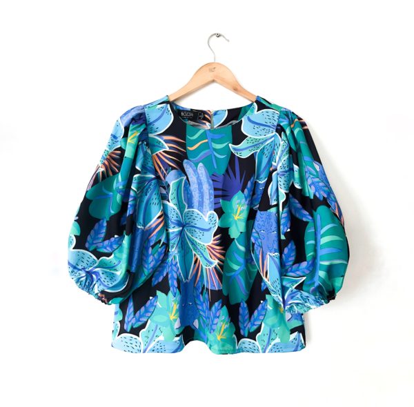 Blusa Multifloral azul