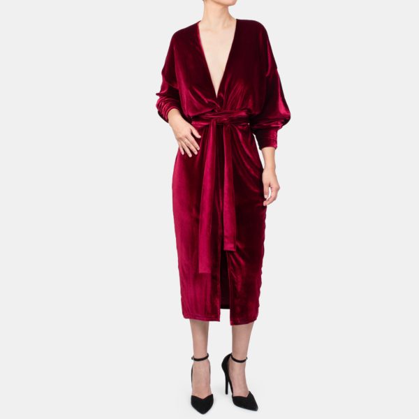 Vestido Ava Velvet Burdeo (NUEVO)