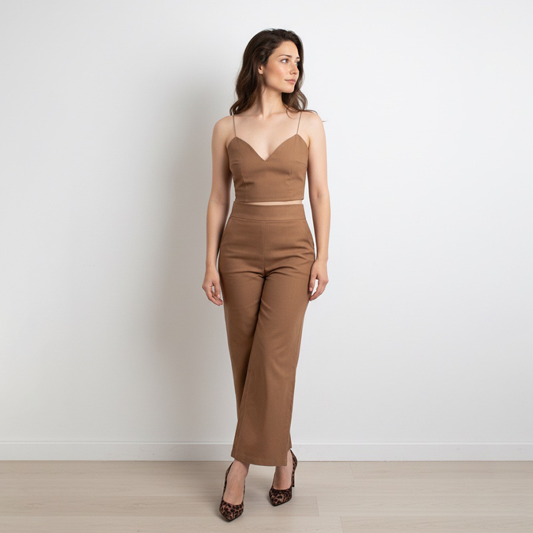 Conjunto Camel Top Capri y Bozza (NUEVO) - Imagen 2