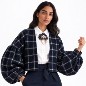 Chaqueta Victoria Cuadrillés Azul - EDICIÓN LIMITADA - NUEVO